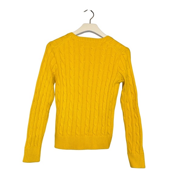 Piombo Womens Yellow Pure Cotton Cable Knit Sweater, size Small - Picture 4 of 4